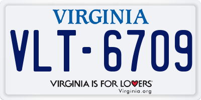VA license plate VLT6709