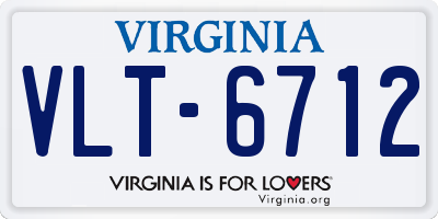 VA license plate VLT6712