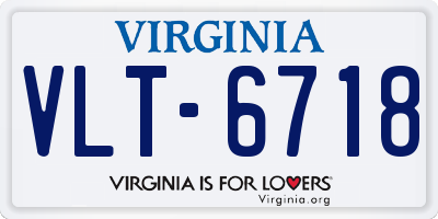 VA license plate VLT6718
