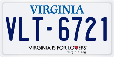 VA license plate VLT6721