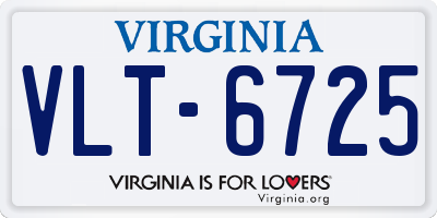 VA license plate VLT6725