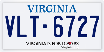 VA license plate VLT6727
