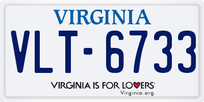 VA license plate VLT6733