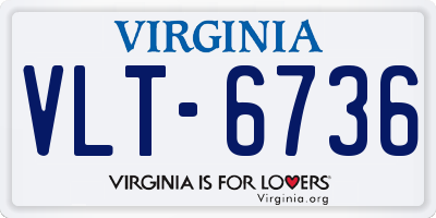 VA license plate VLT6736