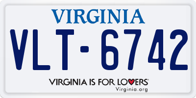 VA license plate VLT6742