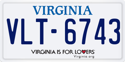 VA license plate VLT6743