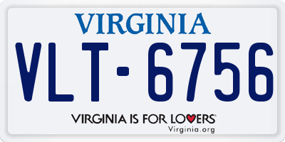 VA license plate VLT6756
