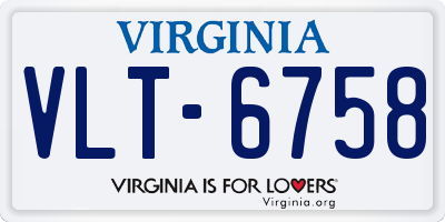 VA license plate VLT6758