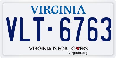 VA license plate VLT6763
