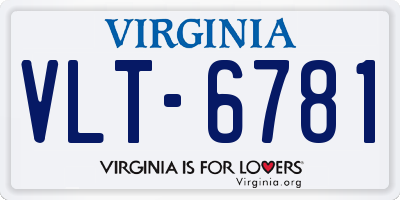 VA license plate VLT6781