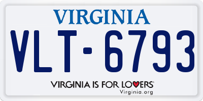 VA license plate VLT6793