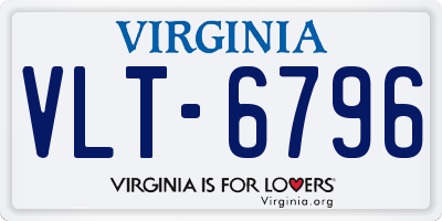 VA license plate VLT6796