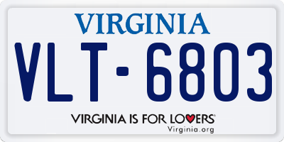 VA license plate VLT6803