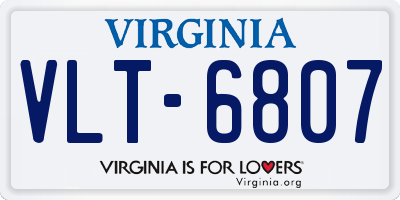 VA license plate VLT6807