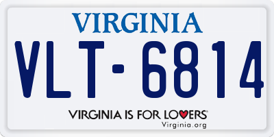 VA license plate VLT6814