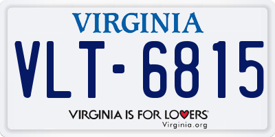 VA license plate VLT6815