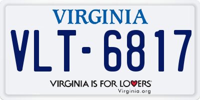 VA license plate VLT6817