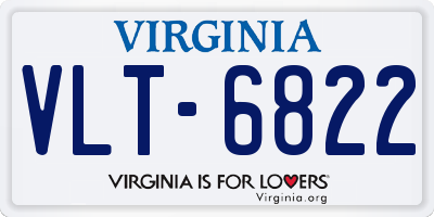 VA license plate VLT6822