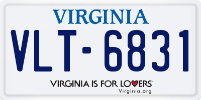 VA license plate VLT6831
