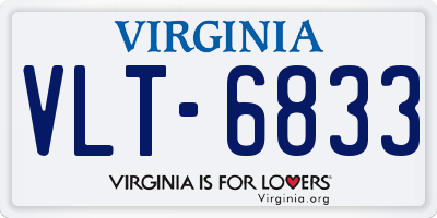 VA license plate VLT6833