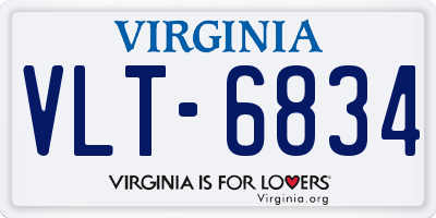 VA license plate VLT6834