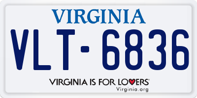VA license plate VLT6836