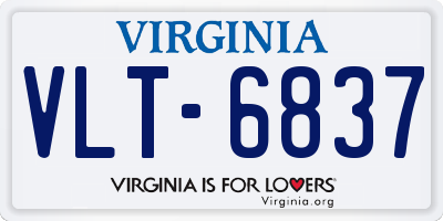 VA license plate VLT6837