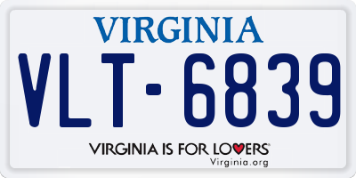 VA license plate VLT6839