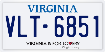 VA license plate VLT6851