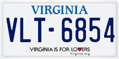 VA license plate VLT6854