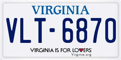 VA license plate VLT6870
