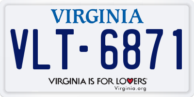 VA license plate VLT6871