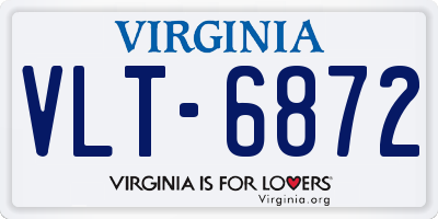 VA license plate VLT6872