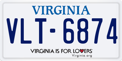 VA license plate VLT6874