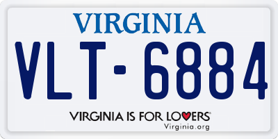 VA license plate VLT6884