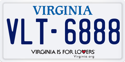 VA license plate VLT6888