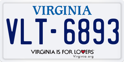 VA license plate VLT6893