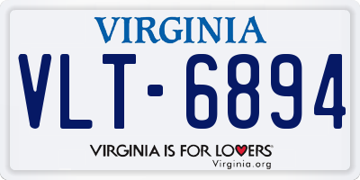 VA license plate VLT6894