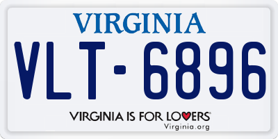 VA license plate VLT6896
