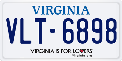 VA license plate VLT6898