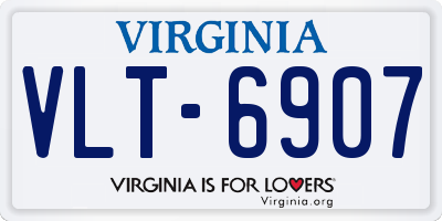 VA license plate VLT6907