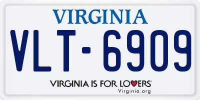 VA license plate VLT6909