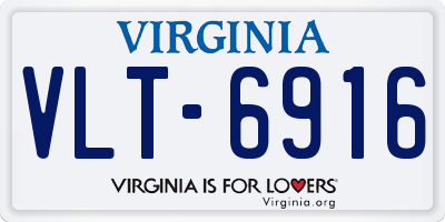 VA license plate VLT6916