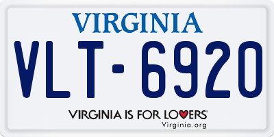 VA license plate VLT6920