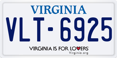 VA license plate VLT6925