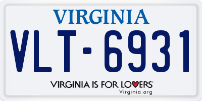 VA license plate VLT6931