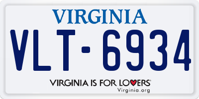 VA license plate VLT6934
