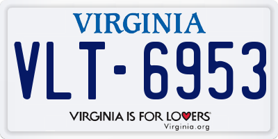 VA license plate VLT6953