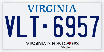 VA license plate VLT6957