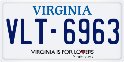VA license plate VLT6963